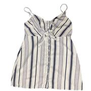 Lottie MOSS BABYDOLL A-LINE TANK TOP STRIPED NAVY BLUE WHITE S