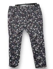 Terra & Sky Plus Size 2X Blue Floral Print Casual Pants Women's Relaxed Fit