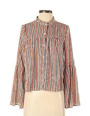 Love Fire Striped Bell Sleeve Blouse