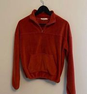 Hippie Rose 3/4 zip fleece jacket. Burnt Orange. Size Small