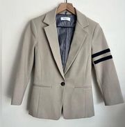 Bailey 44 women beige black stripe one button blazer 2