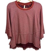 Free People  Movement Short Sleeve Raw Edge Top S