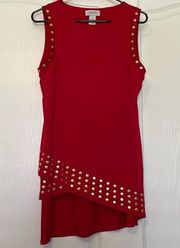 Carmen Volvo Red Embellished Dress Sz M