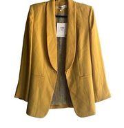 Diane Von Furstenberg Womens 6 Cathy Blazer Jacket Yellow Lined Pockets NWT