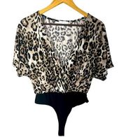 NWT Abound Leopard Print Bodysuit Size XS