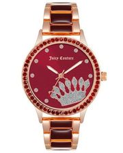 NWT Juicy Couture Rose Gold & Red Rhinestone Watch