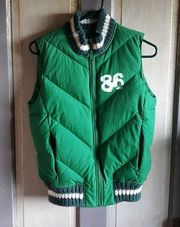 Vintage Green Pink Victoria's Secret Puffer Vest