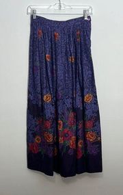 Vintage 90’s Susan Bristol Floral Full Skirt Purple Romantic Midi Skirt