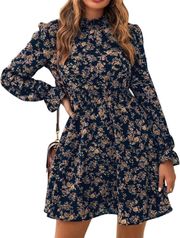 Floral Mock Neck Dress