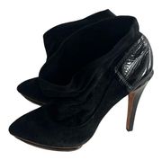 L.A.M.B. Size 10 Slouchy Suede Ankle Booties in Black