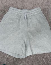 Gray High Waist Sweat Shorts