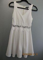 Sleeveless V-Neck White Mini Dress.  Size 3