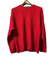 Vintage Chaps‎ Ralph Lauren Sweater Mens Size Large Red Cable Knit  Cotton