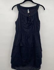 Maeve Anthropologie Dress Black Sleeveless Boatneck Midi Womens Size 2