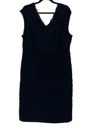 Dressbarn Womens Plus Size 18W Sleeveless Dress Black Lace Trim Lagenlook NWT