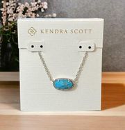 New! Kendra Scott Elisa Silver Pendant Necklace in Turquoise Magnesite