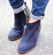 Madewell Blue & Black Charley Suede Ankle Booties Size 7