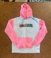 SALEM7. Pink and White Hoodie