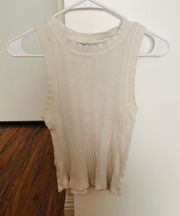 ZARA White Ribbed Tank