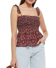 BA&SH Sweety shirred floral-print crepe top Multicolor Large MSRP $195