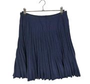 Diane Von Furstenberg Navy Blue Pleated Mini A-Line Skirt S