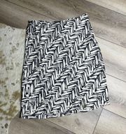 Silk Vintage Zebra Print Midi Skirt