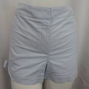 "ANN TAYLOR LOFT" BLUE-WHITE STRIPED TIED SIDE CASUAL COTTON SHORTS SIZE 16 NWT