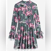 long sleeve gray floral dress size medium