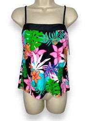 NWT Caribbean Joe Tankini Swimwear Top Size 8