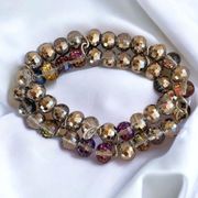 Cookie Lee iridescent facet bead bracelet