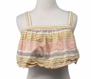 Kaisely Yellow Pink Mini Crop Top