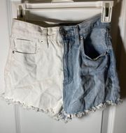 split jean shorts