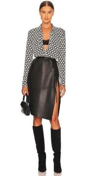 LAMARQUE Marissa Leather Skirt in Black XSmall New Womens Wrap