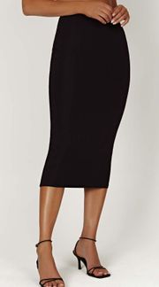 Bailey 44 Soft Jersey Pull On Black Midi Skirt 