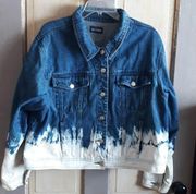 Baccini Bleach Dip Dyed Denim Jacket