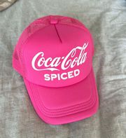 Coca Cola spiced neon pink trucker hat