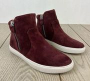 Gentle Souls Carter Suede High Top Zipper Sneakers US8.5 Plumberry Leather $159