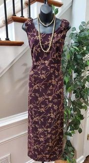 Karin Stevens Women's Purple Polyester Round Neck Sleeveless Long Maxi Dress 14