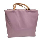 The Limited lavender nylon bag with tan leather trim