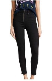 Alice & Olivia Good Hr Ankle Skinny Jeans With Exposed Zipper In Night Fever 25