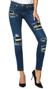 Ramy Brook Naomi Distressed Sequined Skinny Jeans 24