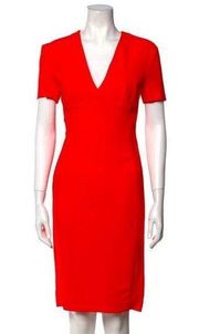 Stella McCartney Red V-neck Sheath Dress​