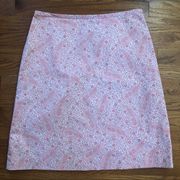 Brooks Brothers “346” stretch pink paisley Skirt