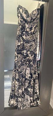 Formal Dress Black And White Floral