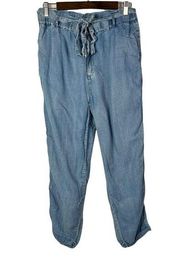 Boutique Mustard Seed High Waist Chambray Denim Paperbag Pants L