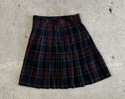 Parisian Vintage Plaid Pleated Mini Skirt