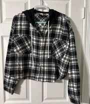 no boundaries cropped flannel - xxxl