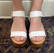 NWOB Soda White Platform Sandal Minimal Preppy Spring Cottagecore