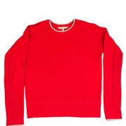 Athleta Womens Red Long Sleeve Crew Neck Stretch Pullover Sweater Size S. EUC