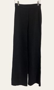 St. John Collection Black Knit Wide Leg Pants Size S